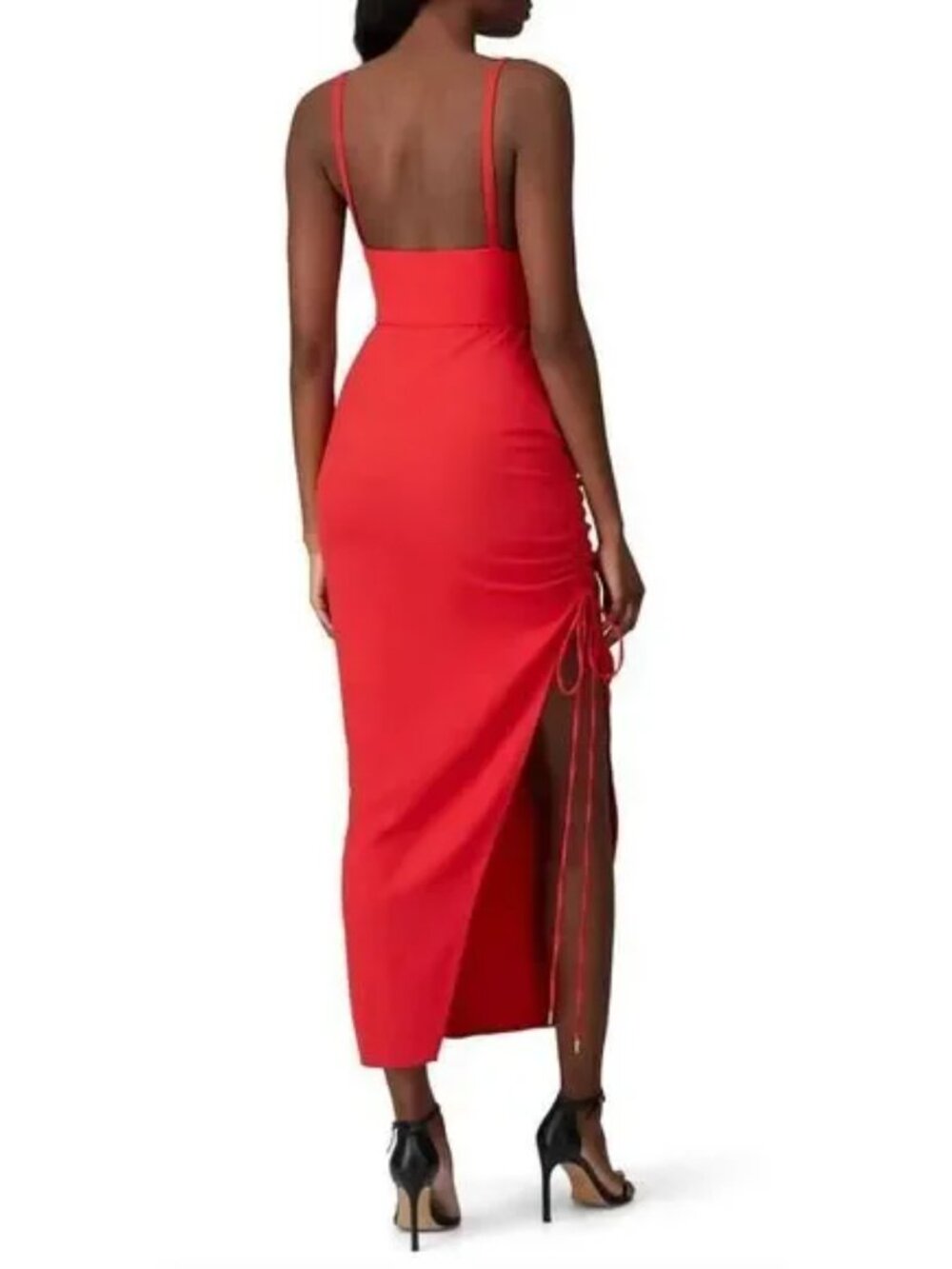Prabal Gurung Drawstring Ruched Bodycon Cocktail Party Dress Red $895 Sz 6 - Picture 5 of 9